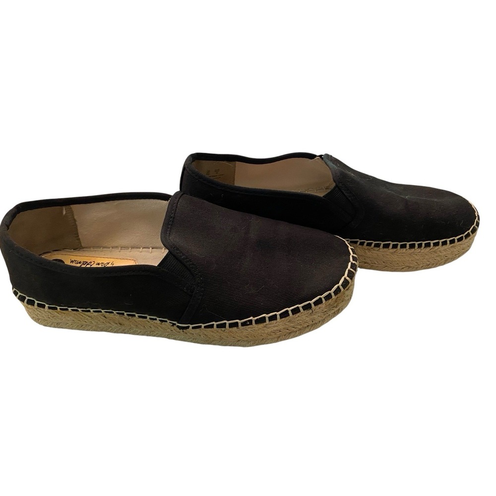 Circus by Sam Edelman Black Canvas Espadrille Slip On Flat Shoes Women's Size 9M
